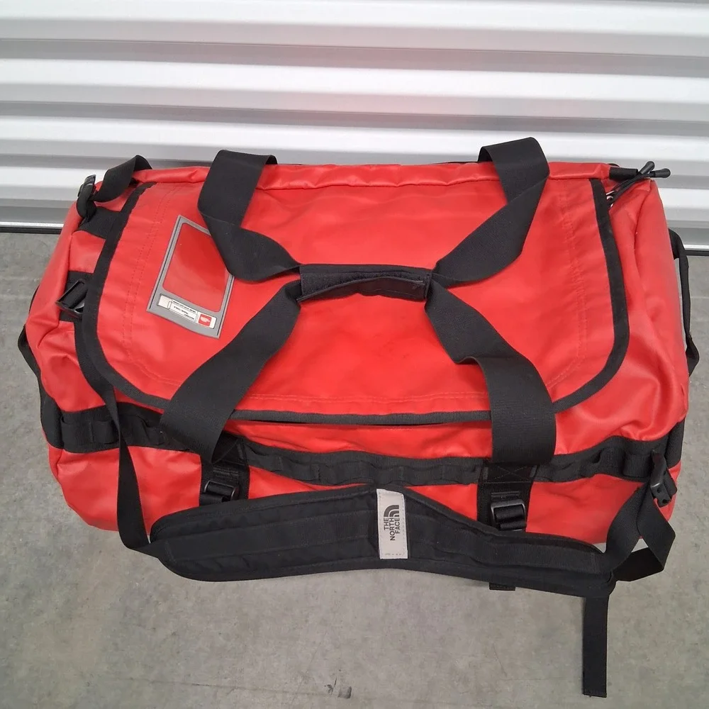 The North Face Base Camp Duffel Bag Red Black Medium Water Resistant Travel Bag